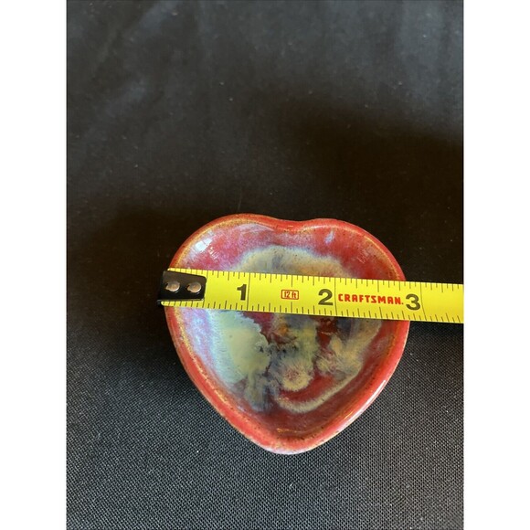 Vintage Canterbury Pottery Miniature Heart Shape Trinket Bowl - Picture 7 of 9